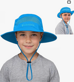 Zando Kids Sun Hat Outdoor UPF 50+ Boys Sun Hat Wide Brim Breathable Fishing Bucket Hat for Kids Hiking Camp Beach Safari Hat
