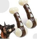 QPINKPET Dog Bones,Pack Beef Flavor Tough Dog Toys Bone for Large/Medium/Small Dogs,Nylon Made Durable Dog Bones for Teeth Cleaning and Training (2 Pcs, Fat Bones)