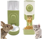 MUYG Automatic Rabbit Feeder Water,Hanging Gravity Auto Food & Waterer Set,Removable Cage Pet Food Bowl for Small Animals Rabbits Chinchilla Guinea Pig Ferret(Green)