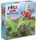 Pigs on Trampolines - Family Game - Skill & Action - Bounce Pigs into Mud - 2 to 3 Players - for Ages 6+