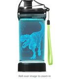 Lightzz Kids Water Bottle with 3D Glowing Dinosaur LED Light - 14 OZ Tritan BPA Free - Creative Ideal Travel Cup Dinosaur Gift for School Kid Boy Child Holiday Camping Picnic