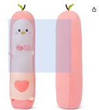 SNOWOLF Cute Avocado Plush Pillow Stuffed Long Throw Plushie Pillows Soft Kawaii Lovely Fruit Plush Toy Doll Fruit Series Hugging Body Pillow for Gifts, 31.5inch/80cm, Pink