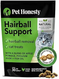 Pet Honesty Cat Hairball Support Chews - Hairball Remedy Cat Treats, Supports Skin & Coat, Digestion, Cat Furball Treatment, Cat Vitamins & Supplements & Hairball Medicine, Chicken (30-Day Supply)