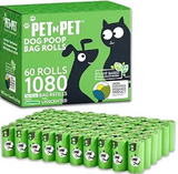 Pet N Pet 1080 Counts Green Dog Poop Bag Rolls, Dog Bags Doggie Poop Bags, 38% Plant Based & 62% PE Dog Waste Bags, Extra Thick Doggy Poop Bags, Pet Waste Bags Doggie Bags