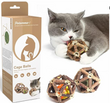 Potaroma Catnip Toys, 3Pcs Cat Toys Natural Silvervine Stick Cage Balls & Bell Ball for Indoor Cats, Kitten Cleaning Teeth Molar Matatabi Cat Chew Toy All Breeds