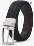AWAYTR Reversible Kids Belts for Boys - Black and Brown Leather Belt for School Uniform Casual Jeans
