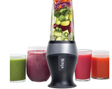 Ninja QB3001SS Ninja Fit Compact Personal Blender, for Shakes, Smoothies, Food Prep, and Frozen Blending, 700-Watt Base and (2) 16-oz. Cups & Spout Lids, Black