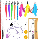 ZPH Cat Toys Interactive for Indoor Cats,2PCS Retractable Cat Wand Toys,9PCS Teaser Toys&1PCS Hanging Door Lure Cat Toy,Interactive Feather Toy for Teaser Play and Chase Exercise with Kitten