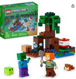 LEGO Minecraft The Swamp Adventure 21240, Building Game Construction Toy with Alex and Zombie Figures in Biome, Birthday Gift Idea for Kids Ages 8+