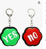 Portable Keychain Yes & No Buzzer Buttons with Sound, Answer Buzzers Set of 2, Buzzers for Game Show