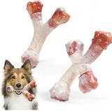 CHONGBAOSHI Dog Chew Toys for Aggressive Chewer,Indestructible Beef Nylon Bone Toy Medium/Large(2 Pack)