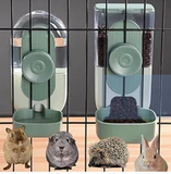 PHAEAO Hanging Automatic Pet Food Water Dispenser, Auto Gravity Rabbit Feeder and Water Dispenser Set，pet Feeder Station for Puppy Kitten Rabbit Chinchilla Hedgehog Guinea Pig Ferret