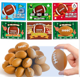 30 Pack Valentine Cards for Kids Classroom with Mini Football Sports Stress Ball Bulk, Football Party Favors, Fun Valentine Classroom Gifts, Valentine Exchange for Boys Girls School Class Game Prize