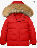 Szory Boy's Thicken Parka Coat Winter Warm Jacket with Removable Fur Hood