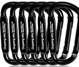 6PCS Carabiner Clip - Heavy Duty Iron Carabiners 800lbs Carabeaner D Ring Shape,Key Chain Clip Hook,Keychain Clip,Multipurpose for Camping, Hiking,Backpacking or Other Outdoor Activities, Black.