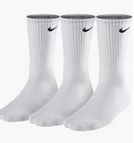 Performance Lightweight Crew Training Socks (3 Pair) (Medium, White/Black)