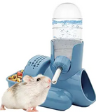 Vannon 3 in 1 Hamster Water Bottle No Drip Small Animal Water Bottle Automatic Bottle Dispenser with Food Container Base Hut and Hideout Base 4oz/120ml,Leekproof, BPA Free