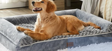 BFPETHOME Dog Beds for Large Dogs, Orthopedic Dog Bed for Medium Large Dogs, Egg- Foam Dog Crate Bed (L(36 * 27 * 6.5) Inch, Grey)