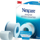 Nexcare Strong Hold Pain-Free Removal Tape, Silicone Adhesive, Secures Dressing and Lifts Away Cleanly - 1 In x 4 Yds, 1 Roll of Tape