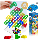 STCORPS7 Tetra Tower Game Balance Stacking Blocks Game, Board Games for 2 Players+ Family Games, Parties, Travel, Kids & Adults Team Building Blocks Toy (48PCS)