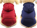 2 Pieces Winter Dog Hoodie Warm Small Dog Sweatshirts with Pocket Cotton Coat for Dogs Clothes Puppy Costume (M)