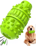 PIFFZEDO Dog Toy for Aggressive Chewer Large Medium Nearly Indestructible Super Chew Squeaky Birthday Toy Toothbrush Interactive Tough Durable Dog Toys Natural Rubber(Green,Large)