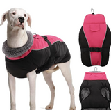 DENTRUN Warm Dog Winter Coat Dog Cold Weather Jacket Windproof Dog Fleece Vest Reflective Dog Outwear Waterproof Dog Snowsuit Cozy Doggie Turtleneck Apparel Winter Clothes for Large Dog Coat, XL