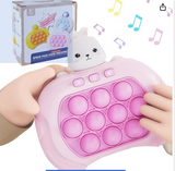Fast Speed Pushing Pop Game, Pink Pop It Game Light Up Fidget Toys with Instant Sound Feedback | Animal Pop Target Push Bubble Game Toy for Kids Fast-paced Rabbit Pop it Game Console (No Battery)