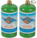 Flame King Refillable 1LB Empty Propane Cylinder Tank - Reusable - Safe and Legal Refill Option - DOT Compliant-16.4 oz (2-Pack), green (YSN164-2)