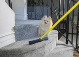 FURemover Original Indoor Pet Hair Rubber Broom with Carpet Rake and Squeegee, Black and Yellow