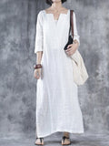 Casual V Neck Shift Casual Half Sleeve Dress