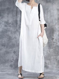 Casual V Neck Shift Casual Half Sleeve Dress