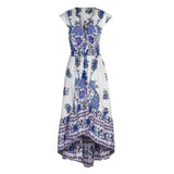 Bohemian Printed V-Neck Slim Hooded Dresses