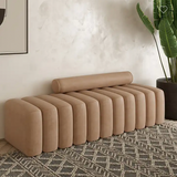 Modern Bench Round Back Orange Home Entrance Porch Living room furniture Stool  White Sofa