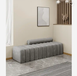 Modern Bench Round Back Orange Home Entrance Porch Living room furniture Stool  White Sofa