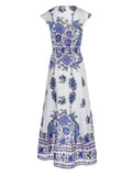 Bohemian Printed V-Neck Slim Hooded Dresses