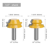 Tootock Carving 1/2 Shank Lock Miter 22.5 Degree Tenon Router Bits WC207