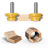 Tootock Carving 1/2 Shank Lock Miter 22.5 Degree Tenon Router Bits WC207