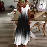 Womens Summer Print Long Dress Ladies Boho Beach Holiday Maxi Cami Sundress US