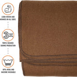 Arcturus Military Wool Blanket - 4.5 lbs, Warm, Thick, Washable, Large 64&#34; x 88&#34; - Great for Camping, Outdoors, Sporting Events, and Survival Kits