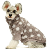 Fitwarm Sherpa Polka Dot Dog Coat Turtleneck Fuzzy Doggie Sweater Puppy Winter Clothes Doggy Knitted Outfits Pet Cold Weather Clothes Cat Apparel Pink Medium