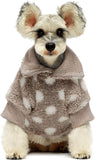 Fitwarm Sherpa Polka Dot Dog Coat Turtleneck Fuzzy Doggie Sweater Puppy Winter Clothes Doggy Knitted Outfits Pet Cold Weather Clothes Cat Apparel Pink Medium