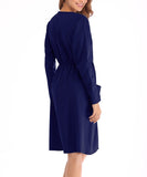 Causal Bottom Long Sleeve Dresses with Pocket